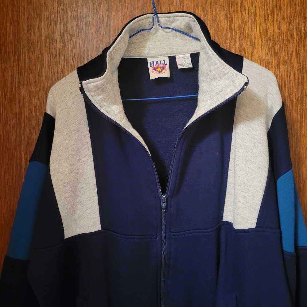 Vintage zip-up sweatshirt with soft fleece lining